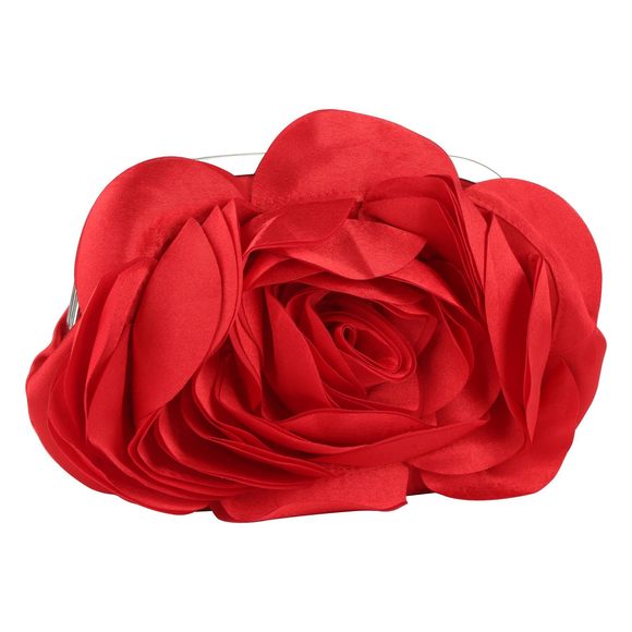 Floral Satin Clutch Purse Small Flower Evening Bag Sweet Wristlets Handbag :| - Picture 1 of 7